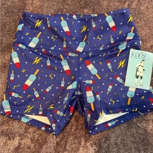 Fleo! Size Small, Bomb Pop True High Rise 4” NWT